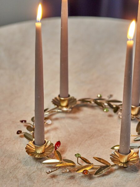 Kovový adventní svícen Shankar Gold Medium
