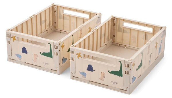 Skládací přepravka Weston Dino Roar Medium – set 2 ks