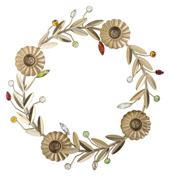 Kovový adventní svícen Shankar Gold Medium