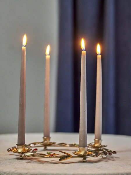 Kovový adventní svícen Shankar Gold Medium