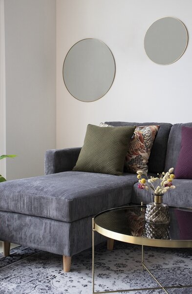 Nordic Living Zlaté kulaté závěsné zrcadlo Vincent 40 cm