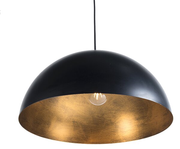 Chytré průmyslové závěsné svítidlo černé se zlatem 50 cm vč. Wifi G125 - Magna Eco