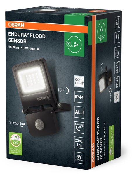 Venkovní reflektor ENDURA OSRAM 20 W se senzorem, studená bílá