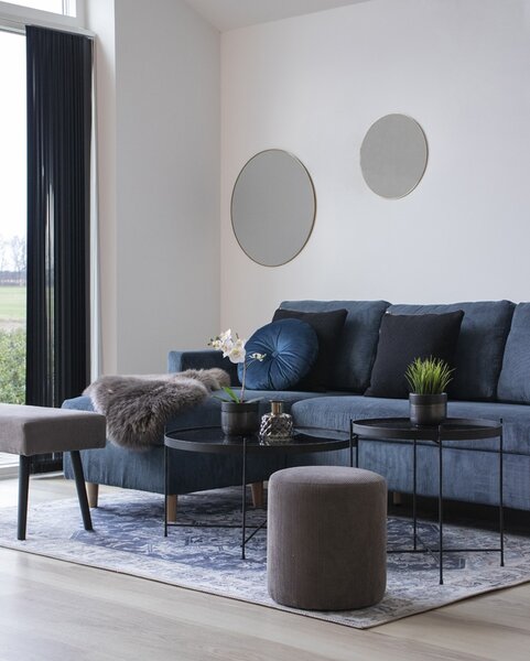 Nordic Living Zlaté kulaté závěsné zrcadlo Vincent 40 cm