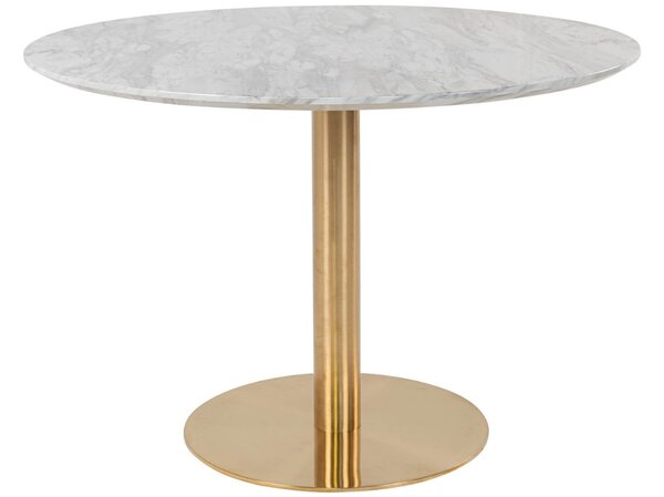 Nordic Living Bílý kulatý jídelní stůl Ascona 110 cm