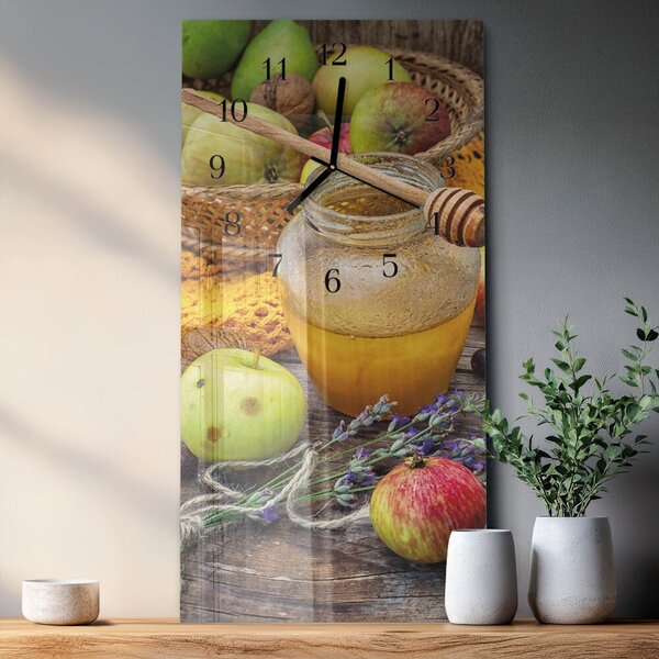 Skleněné hodiny vertikální Podzimní stůl zsppc-30x60-00171348