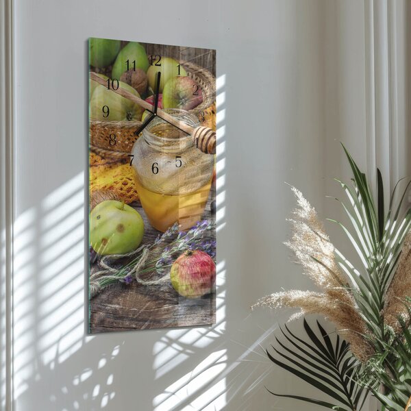 Skleněné hodiny vertikální Podzimní stůl zsppc-30x60-00171348