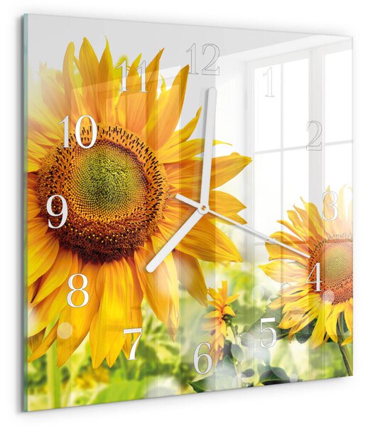 Skleněné hodiny Slunečnice zskb-30x30-00085269