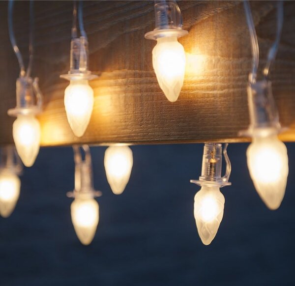Exihand venkovní souprava Šiška bílá, 20x LED 2200K, čirý kabel, trafo, 19m