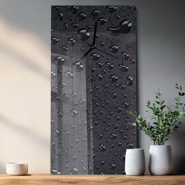 Skleněné hodiny vertikální Kapky zsppc-30x60-00180555