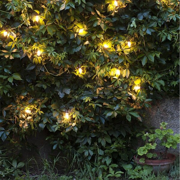 Exihand venkovní souprava Šiška bílá, 20x LED 2200K, čirý kabel, trafo, 19m