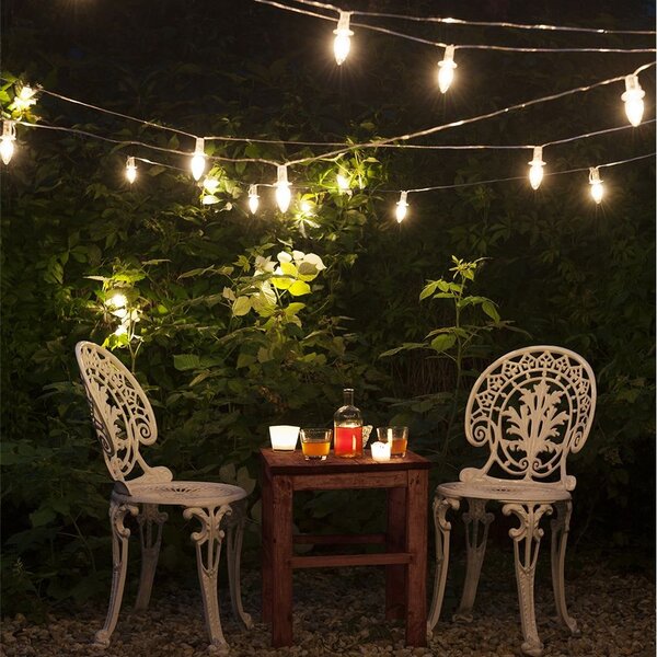 Exihand venkovní souprava Šiška bílá, 20x LED 2200K, čirý kabel, trafo, 19m