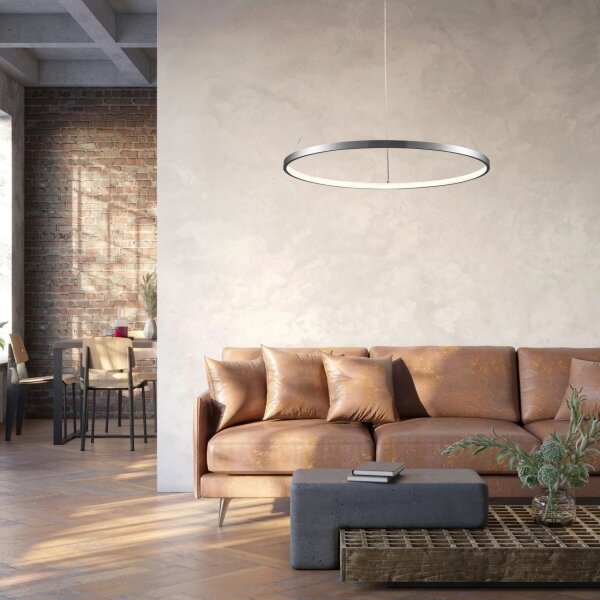 LED Lustr na lanku LEA LED/20W/230V 4000K pr. 50 cm matný chrom
