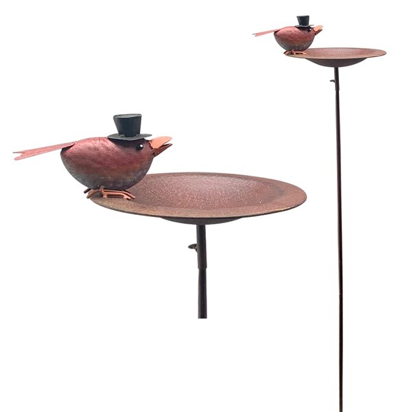 Zapichovací napajedlo pro ptáky Keira, 114x30 cm, kov, měděná