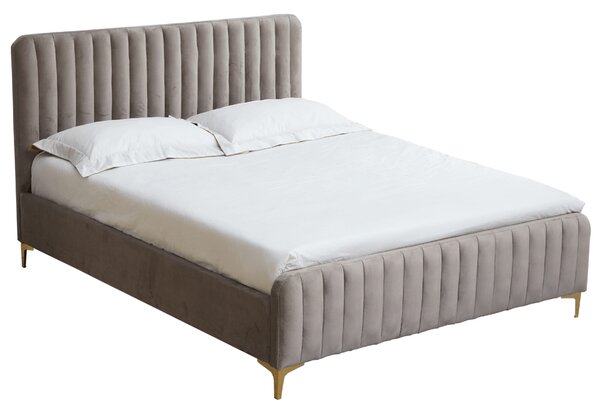 Manželská postel 140 cm Karilla (šedohnědá) (s roštem)