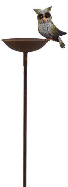 Zapichovací napajedlo pro ptáky Owl, 124,5x24 cm, kov, vícebarevná
