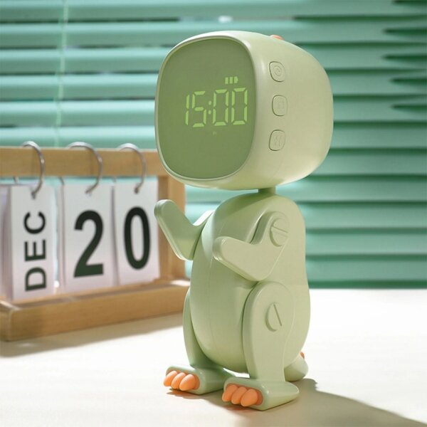 LED Stmívatelná dětská noční lampička s budíkem ROBOT LED/1W/5V 1200 mAh