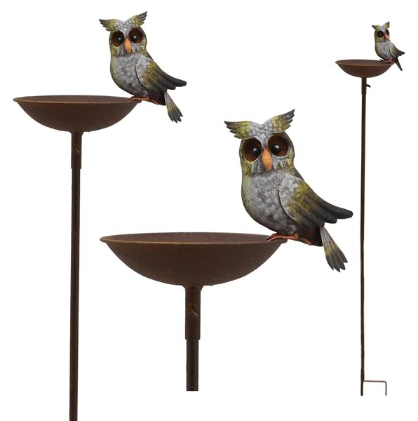 Zapichovací napajedlo pro ptáky Owl, 124,5x24 cm, kov, vícebarevná