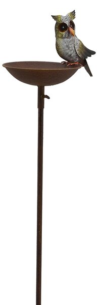 Zapichovací napajedlo pro ptáky Owl, 124,5x24 cm, kov, vícebarevná