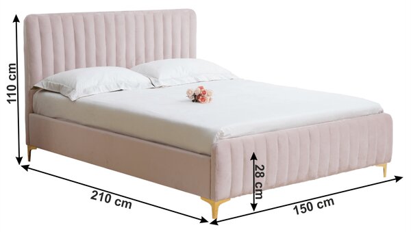 Manželská postel 140 cm Karilla (růžová) (s roštem)