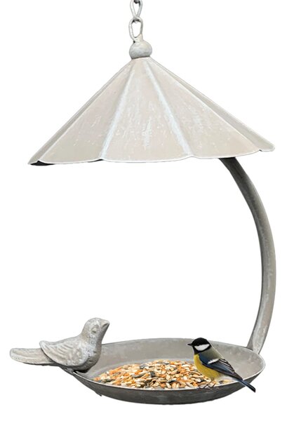 Závěsné napajedlo pro ptáky Lillian2, 43x18 cm, kov, béžová