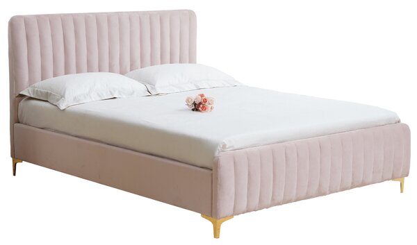 Manželská postel 140 cm Karilla (růžová) (s roštem)