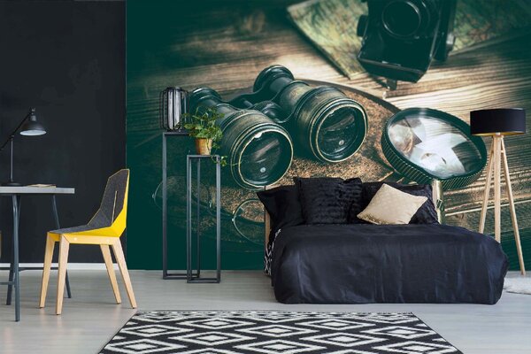 DIMEX | Vliesová fototapeta Starý dalekohled MS-5-2116 | 375 x 250 cm| béžová, černá, hnědá