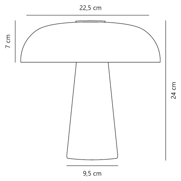 Nordlux Stolní LED přenosná lampa Glossy Mini Portable, v. 24 cm, 3000K Barva: Šedohnědá