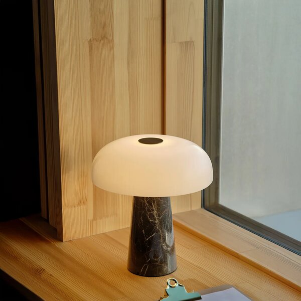 Nordlux Stolní LED přenosná lampa Glossy Mini Portable, v. 24 cm, 3000K Barva: Šedohnědá