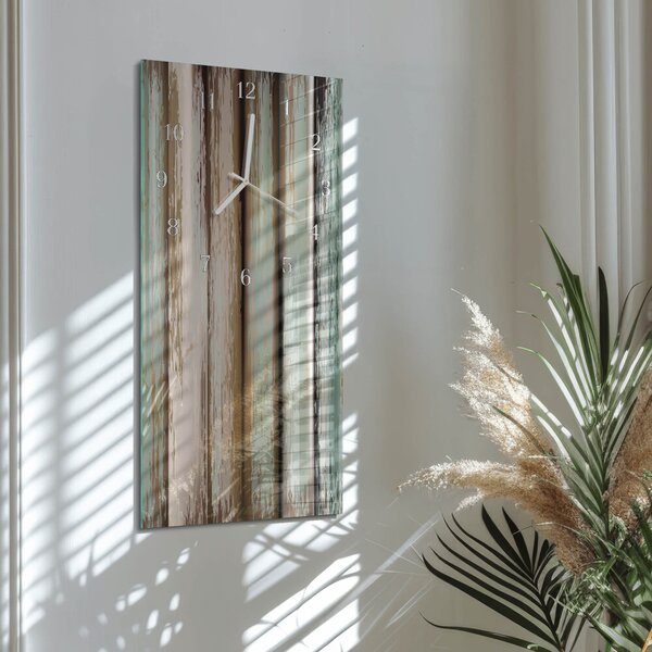 Skleněné hodiny vertikální Dřevo zsppb-30x60-00090360