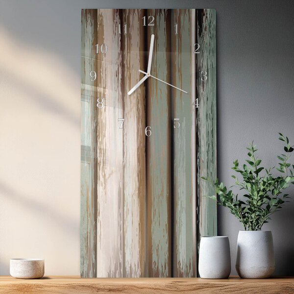 Skleněné hodiny vertikální Dřevo zsppb-30x60-00090360
