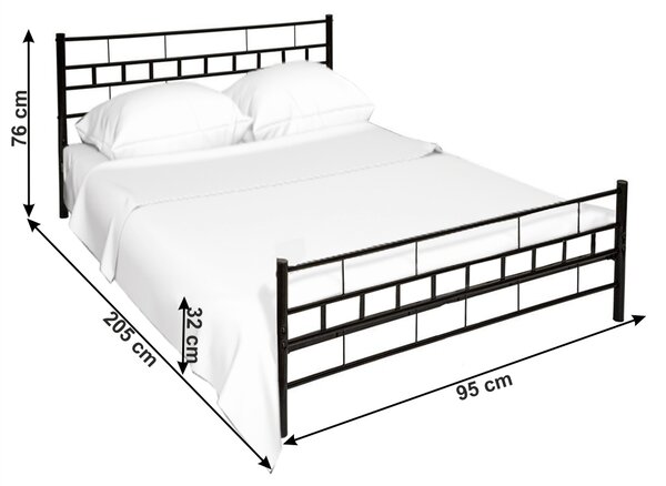 Jednolůžková postel 90 cm Timlu (s roštem)