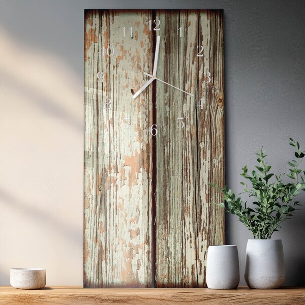 Skleněné hodiny vertikální Dřevěná stěna zsppb-30x60-00092716