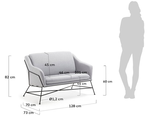 Kave Home Pohovka Brida 128 cm