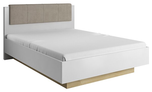 Manželská postel 160 cm Cethos (bílá + dub grandson + bílý lesk). 1017249