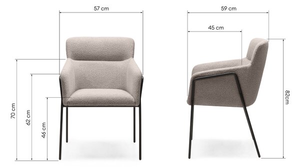 Béžové designové jídelní křeslo HELSINKI Loop 06