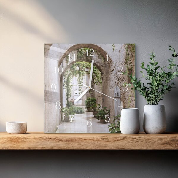 Skleněné hodiny Rostliny na třídě zskb-30x30-00082697