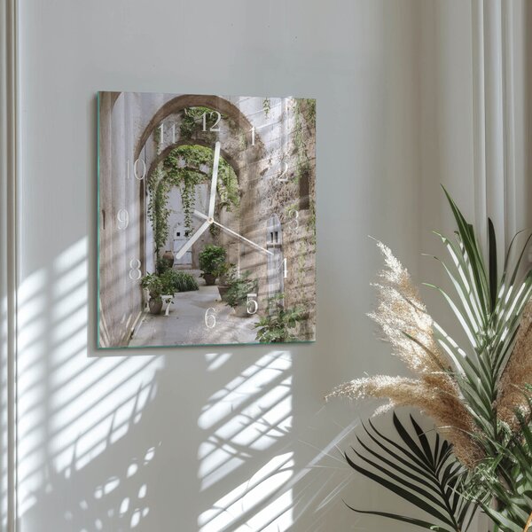 Skleněné hodiny Rostliny na třídě zskb-30x30-00082697