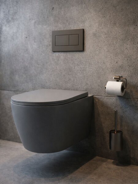 UPTrend Závěsný WC komplet bez příruby AMARO VORTEX TR2217R‑U10 včetně Soft-Close sedátka, pebble grey mat