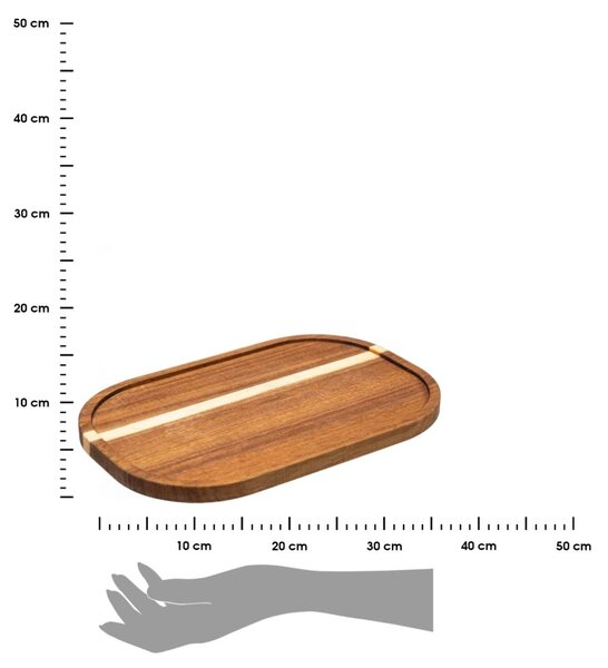 Dřevěný servírovací tác Lawrence, 30x20 cm