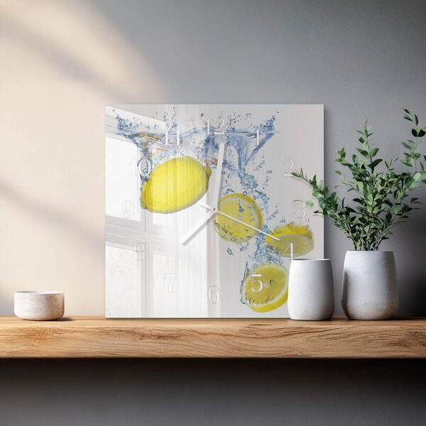 Skleněné hodiny Citrony zskb-30x30-00091831