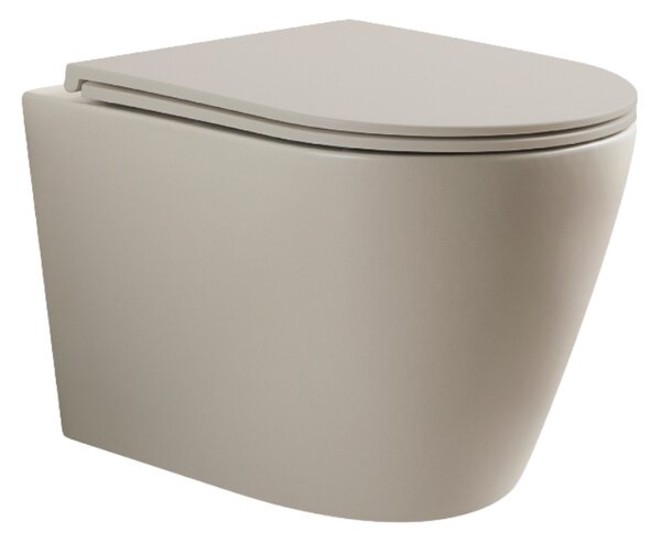 UPTrend Závěsný WC komplet bez příruby AMARO VORTEX TR2217R‑U43 včetně Soft-Close sedátka, kašmír mat
