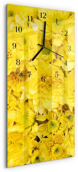 Skleněné hodiny vertikální Květiny zsppc-30x60-00173835