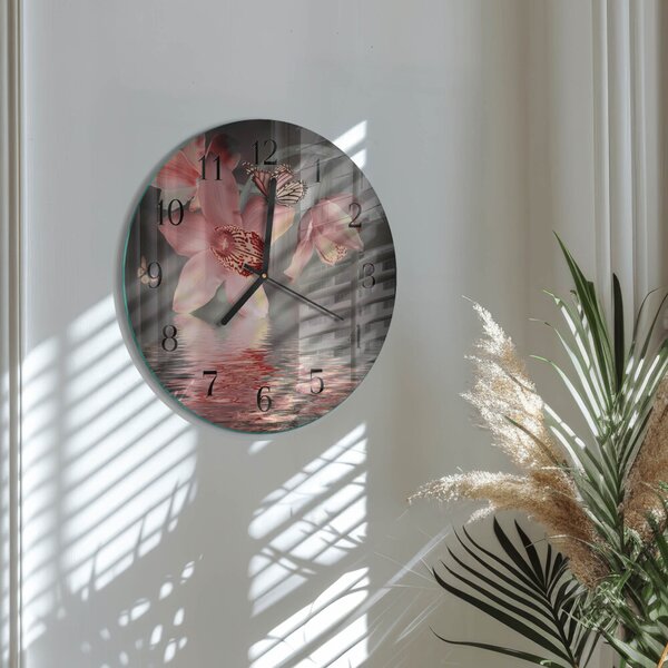 Skleněné nástěnné hodiny Orchidej zsoc-fi30-00058397