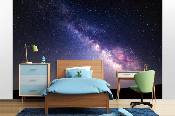 DIMEX | Vliesová fototapeta Galaxie Mléčná dráha MS-5-2282 | 375 x 250 cm| fialová, černá, růžová