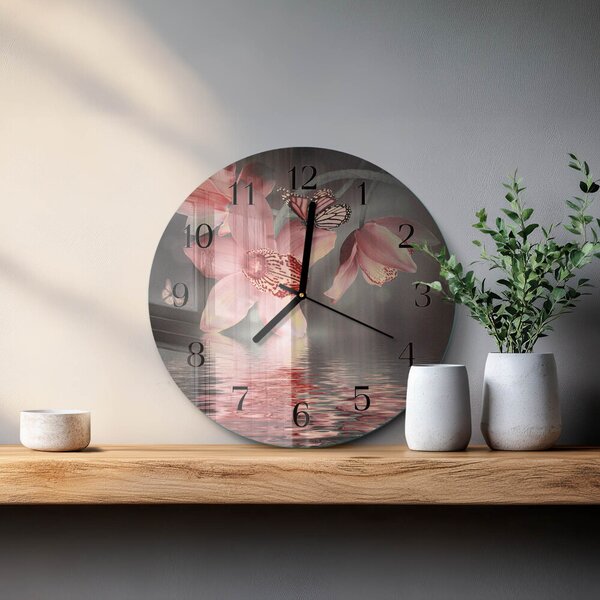 Skleněné nástěnné hodiny Orchidej zsoc-fi30-00058397
