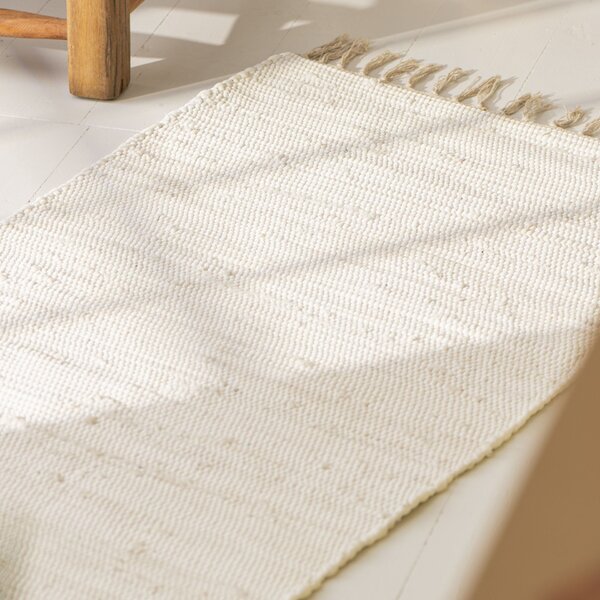 Bavlněný běhoun na podlahu Cream 250 × 60 cm