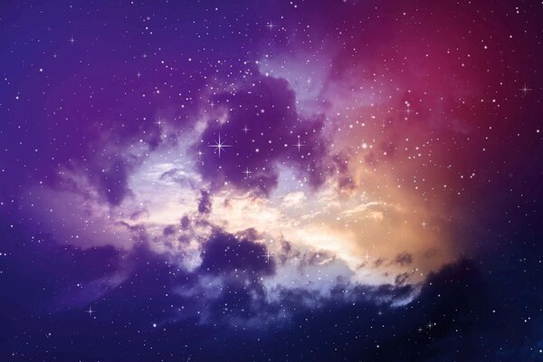 DIMEX | Vliesová fototapeta Abstraktní noční obloha MS-5-2291 | 375 x 250 cm| modrá, fialová, růžová