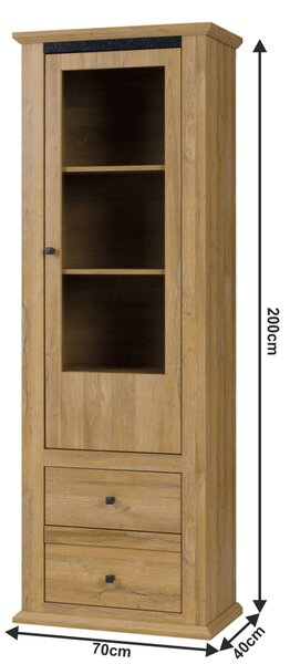 HezkýNábytek.cz Vitrína Leoras MZ4 (dub grand). 1017331