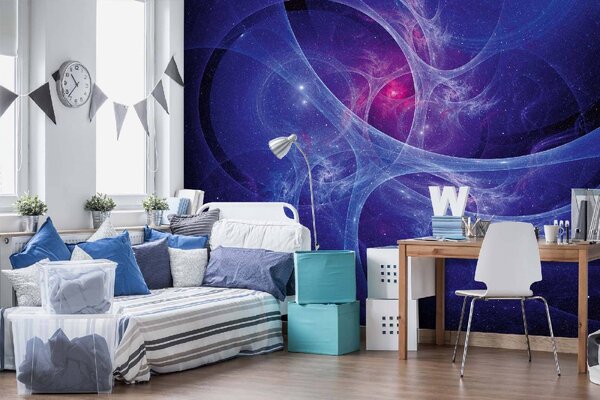 DIMEX | Vliesová fototapeta Systém synapse MS-5-2293 | 375 x 250 cm| modrá, fialová, černá, růžová